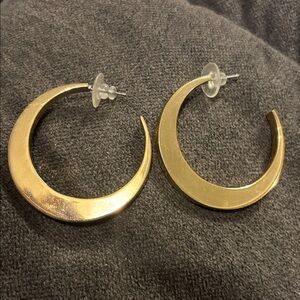 Charles Albert Gold tone Crescent Earrings